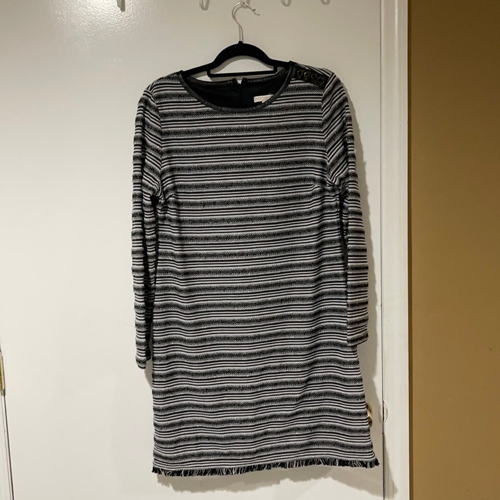 New York & Company Black White Dress Large NWOT
